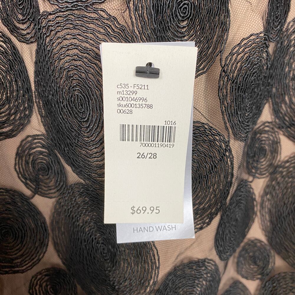 Lane Bryant Black Mesh Circle Print Midi Skirt Sz.26/28 NWT - Picture 3 of 7
